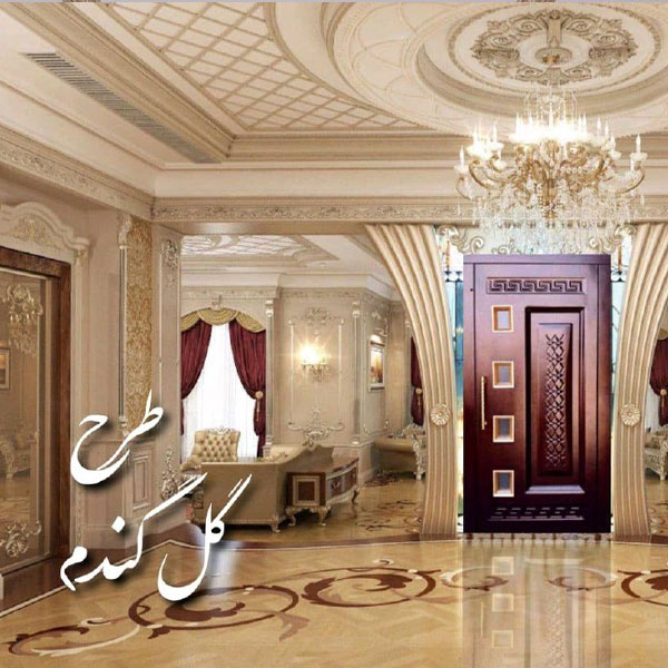 درب لولایی طرح گل گندم